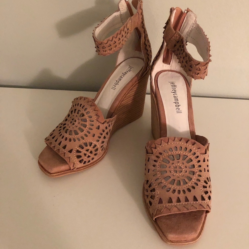 Tan Jeffrey Campbell wedges Size 6.5